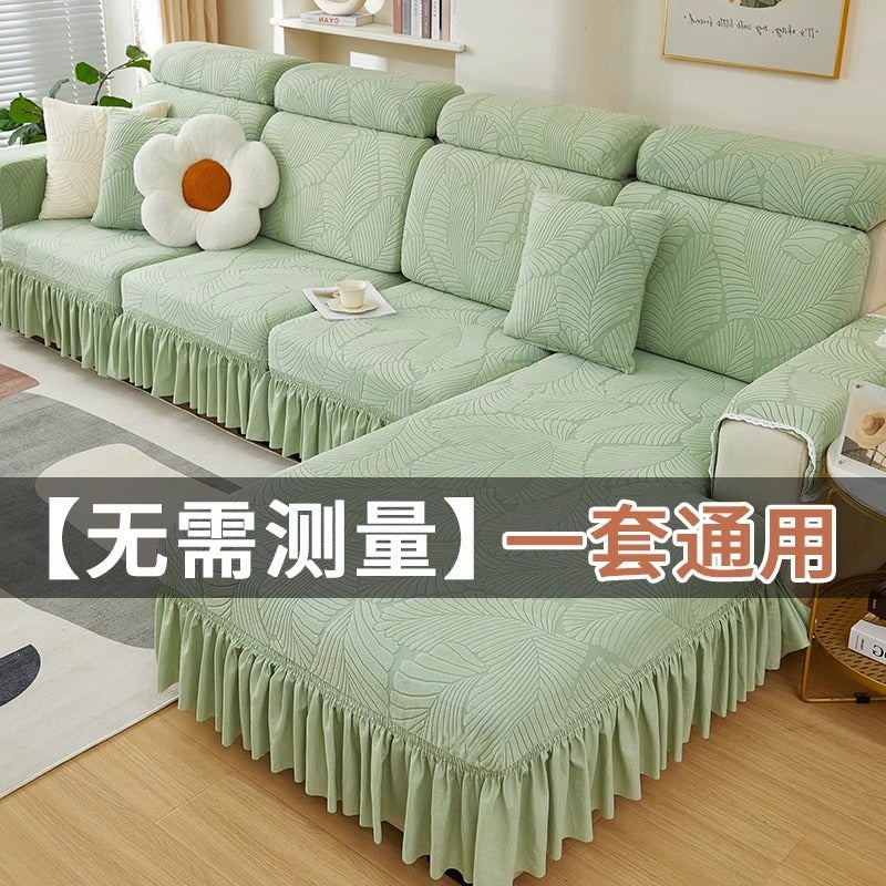 73Hours Sofa Cover Full Wrap Universal Set For Three Seats And One Chaise Model Sofa Cover Slipcover Lazy Elastic Living Room Set - Image 2