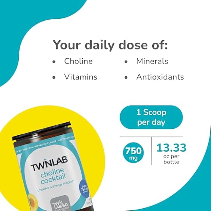 Twinlab Choline Cocktail - Brain Health Support - Energy Supplement for Men & Women - 13.33 oz - Image 3