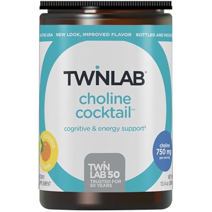 Twinlab Choline Cocktail - Brain Health Support - Energy Supplement for Men & Women - 13.33 oz - Image 1