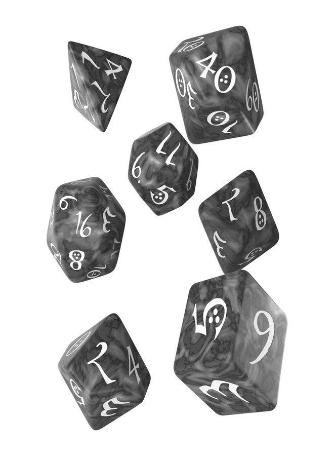 Q WORKSHOP Q-Workshop Classic RPG Smoky & White Dice Set (7 Piece) - Image 1