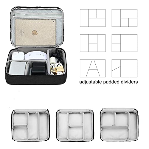 FORKLS Electronic Organizer Travel Case – Cable Organizer Bag for Charger, Power Bank, USB Cables & Accessories, Portable Gadget Storage Pouch with Multiple Compartments (Black) - Image 5