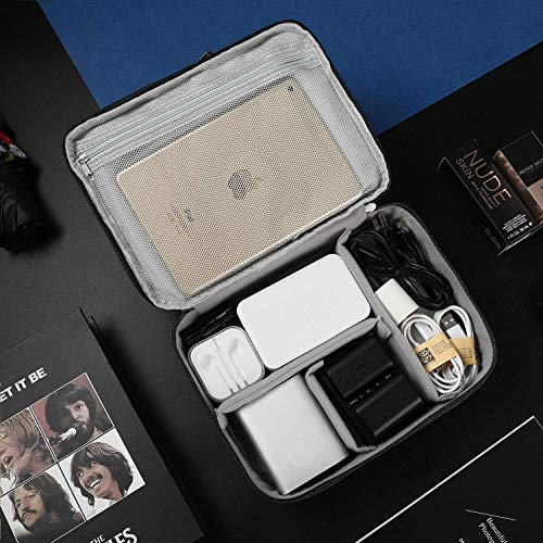 FORKLS Electronic Organizer Travel Case – Cable Organizer Bag for Charger, Power Bank, USB Cables & Accessories, Portable Gadget Storage Pouch with Multiple Compartments (Black) - Image 2