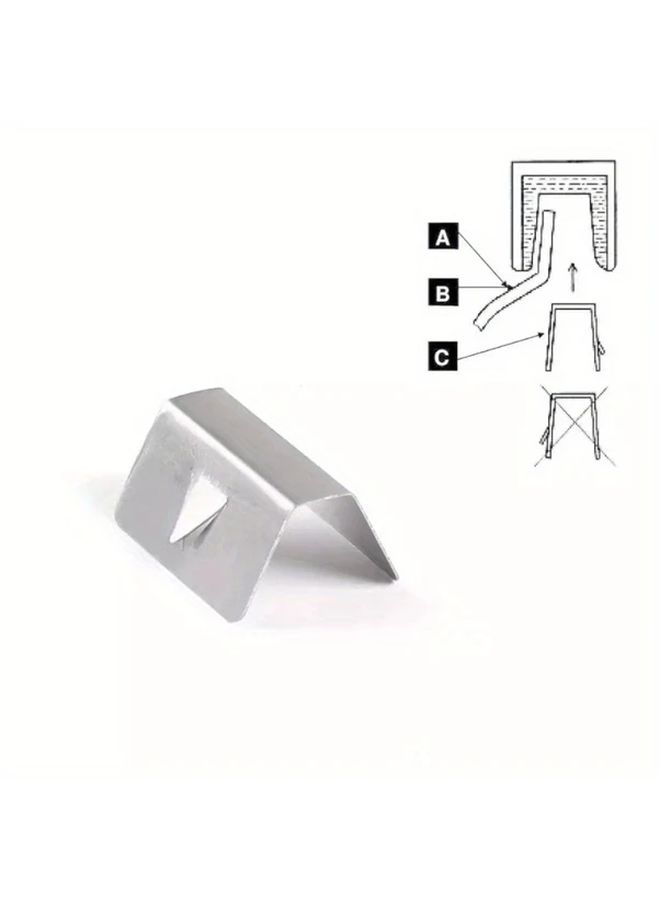 Universal 12pcs Silver Wind Deflector Clips Durable Rain Guard Channel Mounting Clips - Image 4