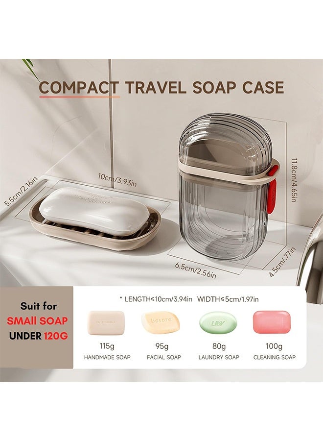 كوانتوم 2 صحن صابون PCS صندوق صابون السفر المحمول، وعاء صابون مضاد للتسرب مع غطاء للحمام - Image 2