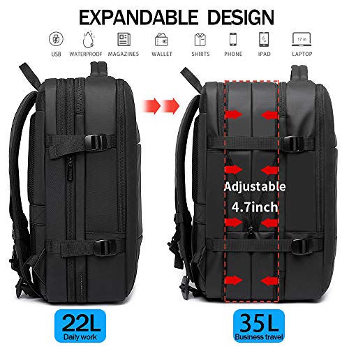 BANGE 35L Travel Backpack,Flight Approved Carry On Backpack for International Travel Bag, Water Resistant Durable 17-inch Laptop Backpacks,Large Daypack Business Weekender Luggage Backpack for Men Women - Image 4