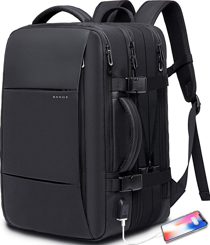 BANGE 35L Travel Backpack,Flight Approved Carry On Backpack for International Travel Bag, Water Resistant Durable 17-inch Laptop Backpacks,Large Daypack Business Weekender Luggage Backpack for Men Women - Image 1