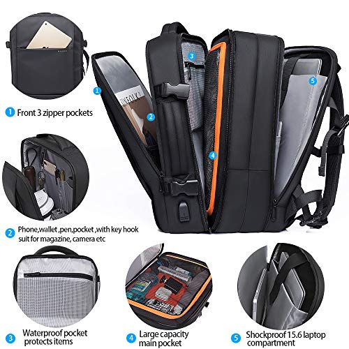 BANGE 35L Travel Backpack,Flight Approved Carry On Backpack for International Travel Bag, Water Resistant Durable 17-inch Laptop Backpacks,Large Daypack Business Weekender Luggage Backpack for Men Women - Image 2