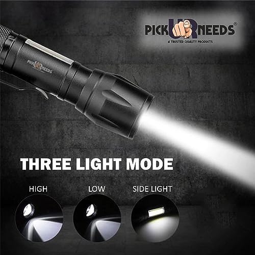 Pick Ur Needs Mini Search Rechargeable LED Long Range Flashlight Emergency Light Torch - Image 4