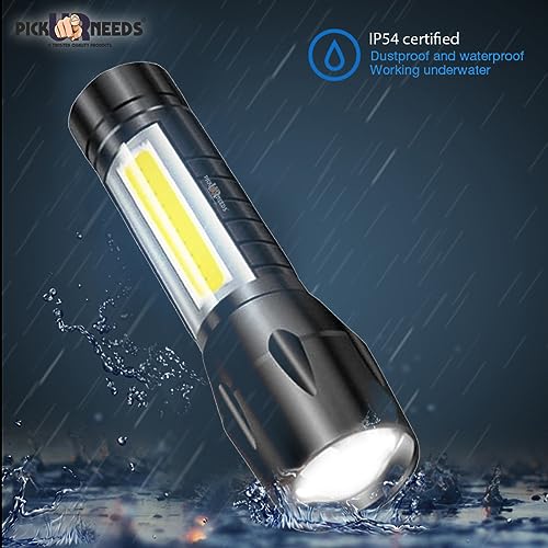 Pick Ur Needs Mini Search Rechargeable LED Long Range Flashlight Emergency Light Torch - Image 5