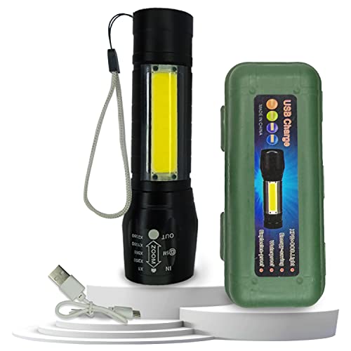 Pick Ur Needs Mini Search Rechargeable LED Long Range Flashlight Emergency Light Torch - Image 1
