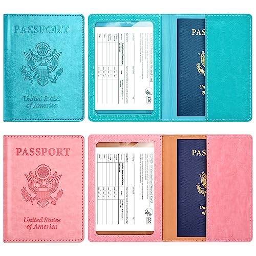 Eoehro 2Pack Passport Holder Wallet Cover Case, Travel Essentials for Women and Men - Image 2