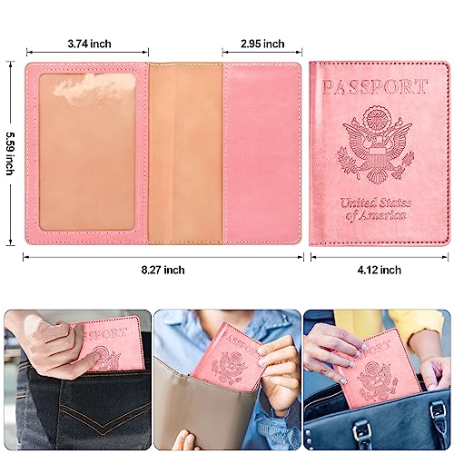 Eoehro 2Pack Passport Holder Wallet Cover Case, Travel Essentials for Women and Men - Image 4