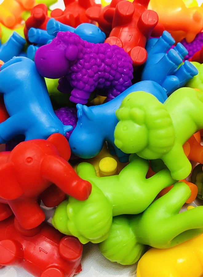 JSAITOYS 36pcs Kids Math Learning Soft Rubber Animal Dinosaur Cognitive Toy Children Montessori Color Classification Educational Counting Toys - Image 3