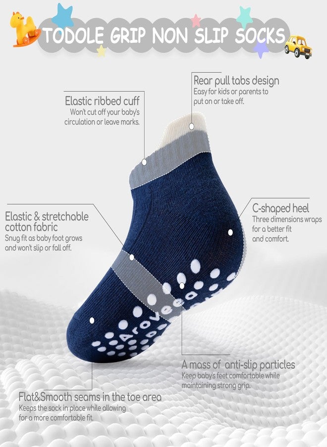 Aroveea Baby Toddle Socks Grip Non Slip Kids Boys Girls Cotton 12 Pack Ankle Cute Newborn Socks1-3T - Image 3