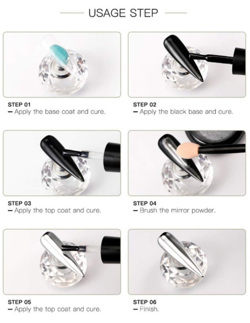 Yinikiz Yinikiz Nail Art Chrome Powder Nail Gel Glitter Manicure Combo Silver and Gold 10 gram each  - Image 5