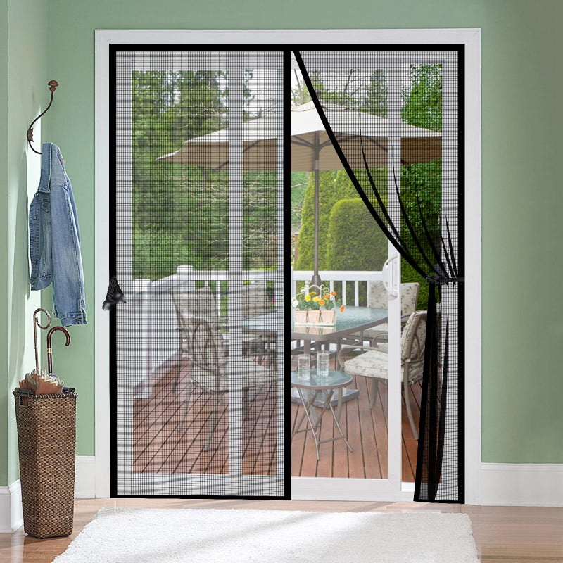 Iduontis Fiberglass Magnetic Screen Door Fit Door Size 72 X 96 In- Heavy Duty Fiberglass Screen Door Mesh For Interior Door  Patio And Sliding Doors - Door Screen Magnetic Closure Let Fresh Air In - Image 1