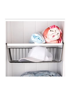 ECVV ECVV 1Pcs Kitchen Under Shelf Storage Basket Large Lightweight Metal Organizer Rack 40 X 26 X 14 cm (Black)  - Image 2