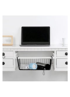 ECVV ECVV 1Pcs Kitchen Under Shelf Storage Basket Large Lightweight Metal Organizer Rack 40 X 26 X 14 cm (Black)  - Image 5
