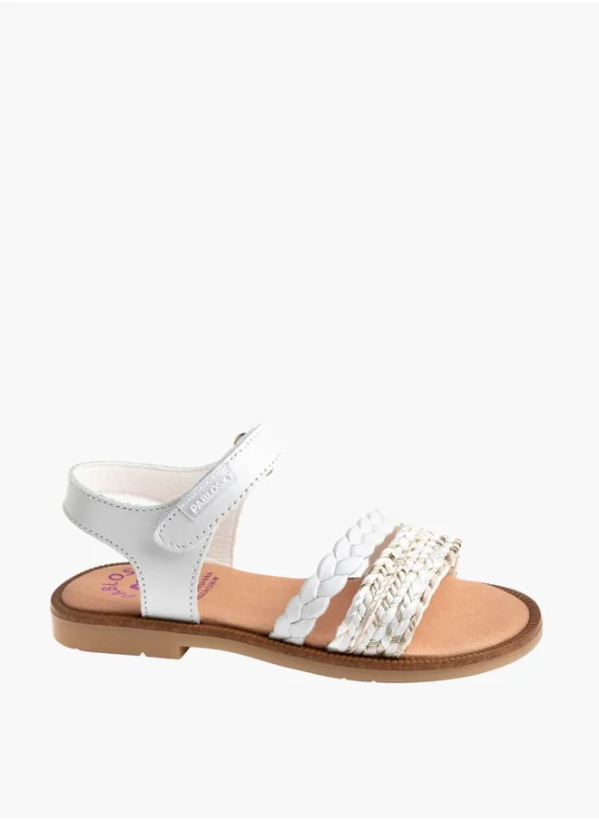 بابلوسكي Girls Strap Sandals With Hook And Loop Closure Ramadan Collection