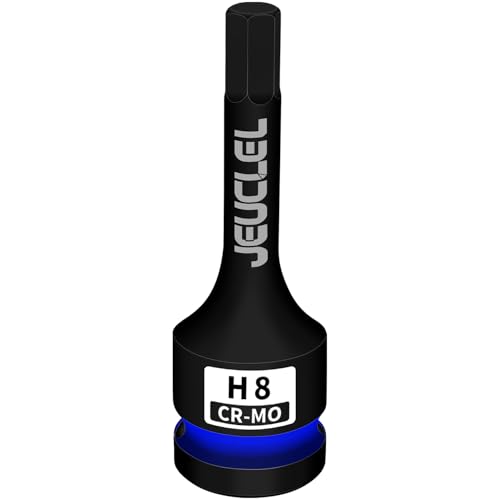 JEUCLEL 8mm Hex Impact Bit Socket, H8 1/2-Inch Impact Drive Allen Socket, Cr-Mo Steel Lengthen Hex Screwdriver Adapter for Electric Ratchet Wrenches Fastening Screws - Image 1