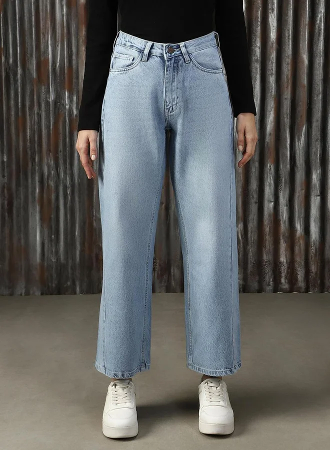 HIGH STAR High Rise Faded Regular Fit Jeans