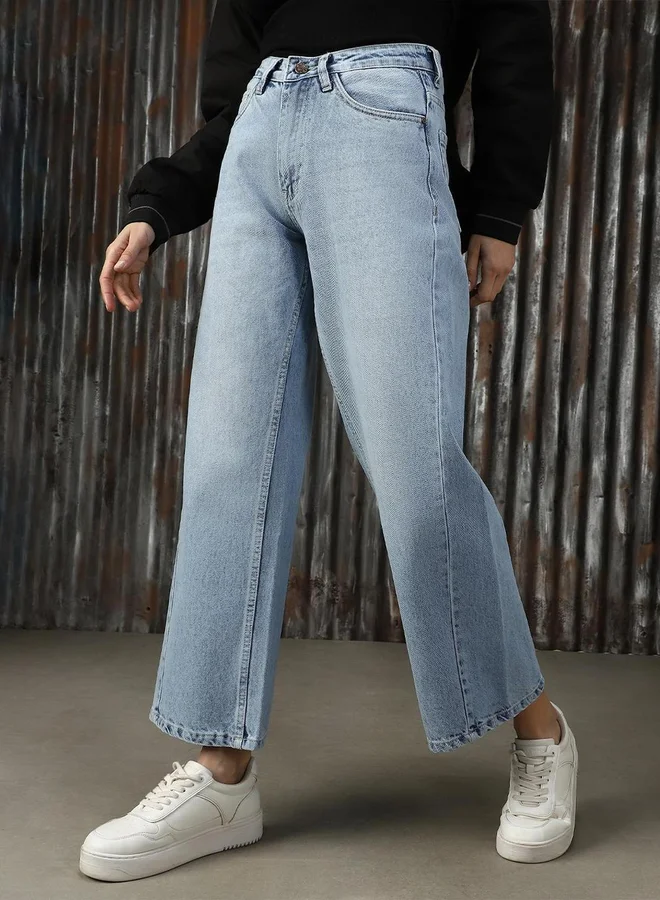 HIGH STAR High Rise Faded Regular Fit Jeans