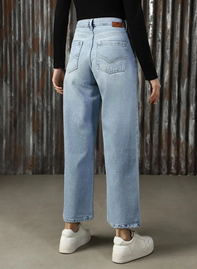 HIGH STAR High Rise Faded Regular Fit Jeans