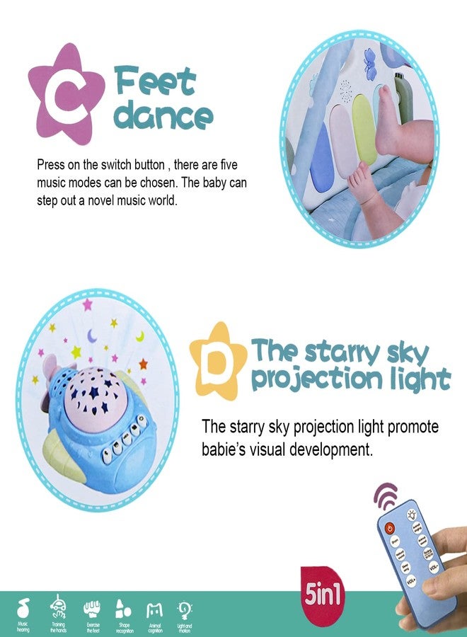 Delavala Play mat Gym 5 in 1 Kick & Play Activity Centre, Fun Animals, Music, Sound, Textures, Rattle, Discovery Carpet for Infants Toddlers New Born Baby Playmat, Play Gym - Image 2