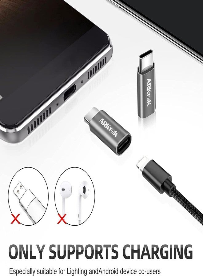 ARKTEK 2-Pack Lighting Adapter to USB-C i OS Lightning (Female) to USB Type C (Male) - Only Charging Adapter (Grey, USB-C to Lightning) - Image 3