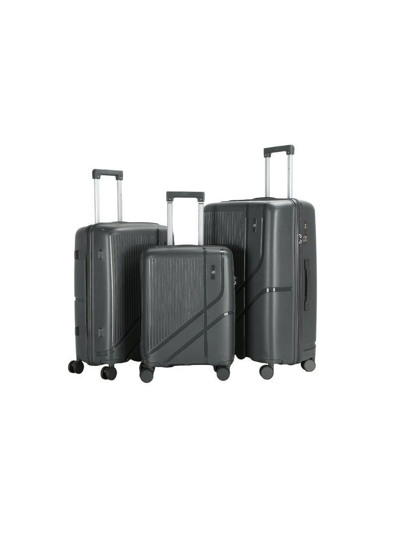 اتش تي مجموعة حقائب سفر من 3 قطع من H.T - حقائب سفر صلبة مزودة بعجلات دوارة ومقبض تلسكوبي وسحابات مضادة للانحشار، مجموعة سفر خفيفة الوزن (مجموعة من 3 قطع 20 بوصة / 24 بوصة / 28 بوصة) - Image 2