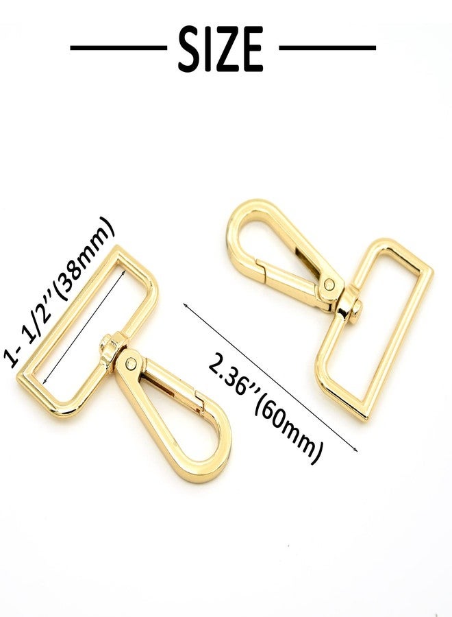MELORDY 15 Pcs Metal Swivel Lobster Clasp Claw Push Gate Snap Hooks for DIY Crafts Keychain Purse Handbag Making (Gold,1-1/2 inch) - Image 2