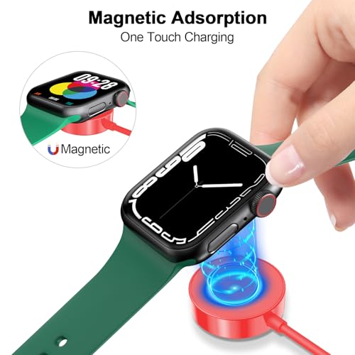 xiwxi 𝟐𝟎𝟐𝟔 𝐔𝐩𝐠𝐫𝐚𝐝𝐞𝐝 for Apple Watch Charger Magnetic Fast Charging Cable [Portable] Magnetic Wireless Charging Compatible with iWatch Series Ultra/10/9/8/7/6/SE/5/4/3/2-[3.3FT] Red - Image 5