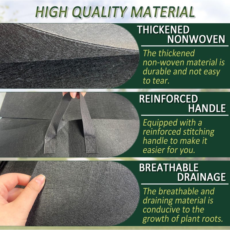 FULEIYA 1PCS Raised Garden Bed Liner Fabric Raised Garden Bed Breathable Drainage Rectangle Grow Bags with Handles Fabric Garden Bed for Outdoor Garden Bed Holds Soil - 4ft x 2ft x 1ft - Image 5