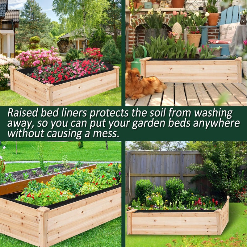 FULEIYA 1PCS Raised Garden Bed Liner Fabric Raised Garden Bed Breathable Drainage Rectangle Grow Bags with Handles Fabric Garden Bed for Outdoor Garden Bed Holds Soil - 4ft x 2ft x 1ft - Image 4
