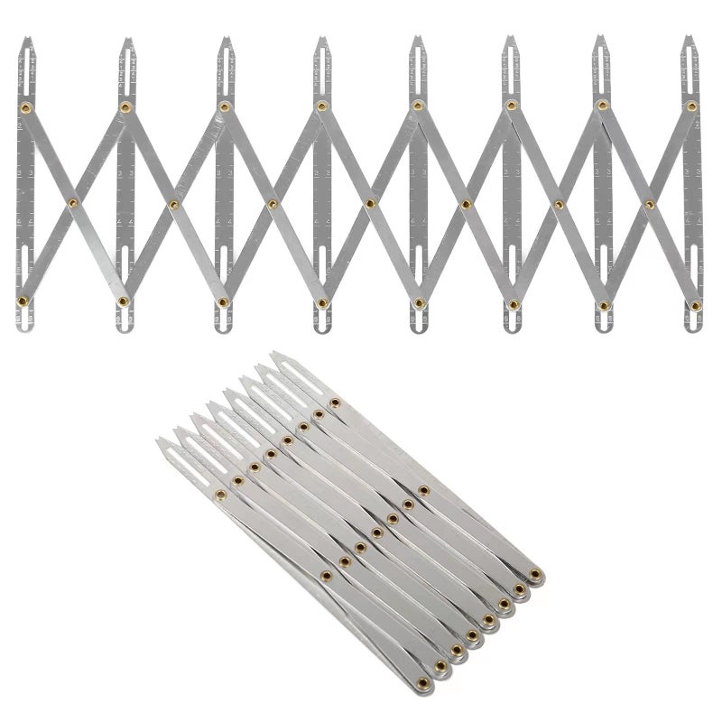 Expanding Sewing Gauge Equal Space Divider Sewing Aluminum Sewing Gauge Button Guide Tool for Quilting Craft Pleat Button Spacer Tool Sewing