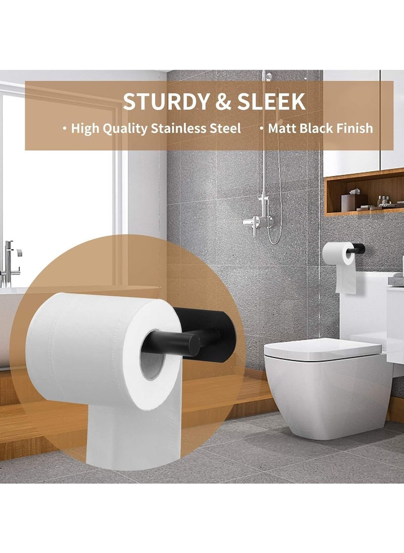 Generic - Stainless Steel Toilet Paper Holder, Wall Mount Self Adhesive Bathroom Paper Towel Roll Holder, No Drilling Toilet Tissues Holder, for Home and Kitchen (2Pcs) - Image 1