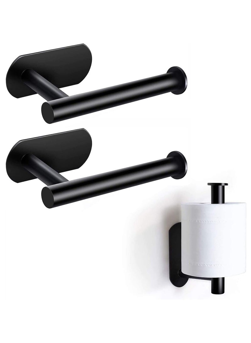 Generic - Stainless Steel Toilet Paper Holder, Wall Mount Self Adhesive Bathroom Paper Towel Roll Holder, No Drilling Toilet Tissues Holder, for Home and Kitchen (2Pcs) - Image 1