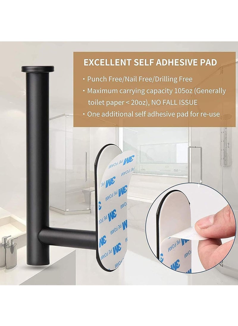 Generic - Stainless Steel Toilet Paper Holder, Wall Mount Self Adhesive Bathroom Paper Towel Roll Holder, No Drilling Toilet Tissues Holder, for Home and Kitchen (2Pcs) - Image 1