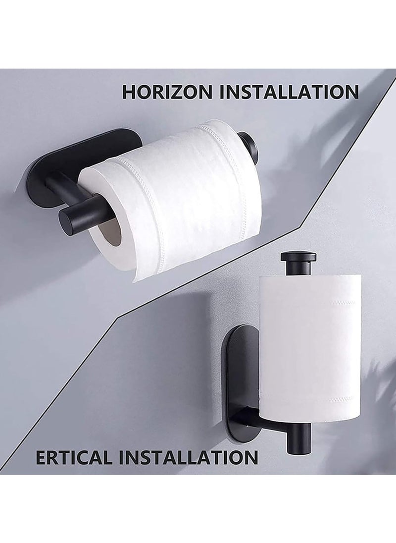 Generic - Stainless Steel Toilet Paper Holder, Wall Mount Self Adhesive Bathroom Paper Towel Roll Holder, No Drilling Toilet Tissues Holder, for Home and Kitchen (2Pcs) - Image 1
