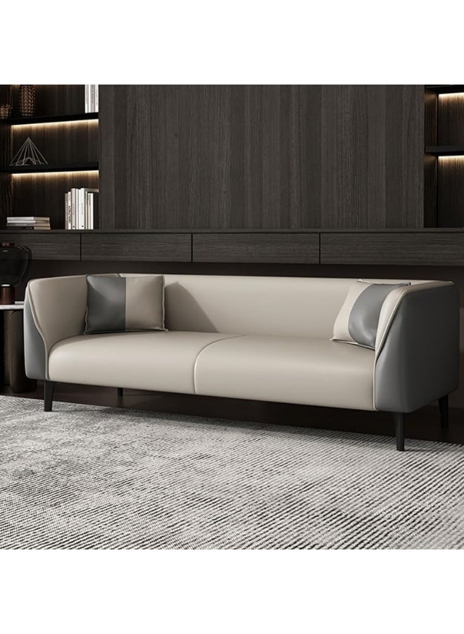 Comfynest Comfynest Contemporary Faux Leather Tuxedo Sofa With Water Resistant Design And Foam Seat Cushions  - Image 3