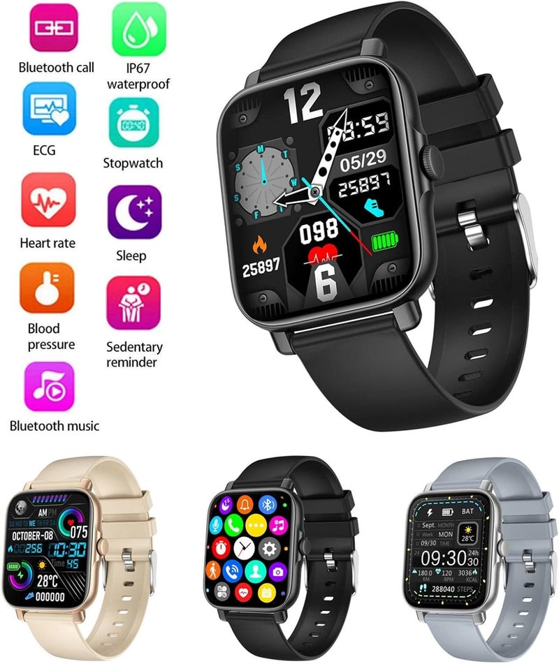 كلاراكو ساعات كلاركو GT30 الذكية، ساعات رياضية أنيقة طويلة الأمد مزودة بمستشعر ثلاثي الأبعاد، مقاومة للماء IP67، مراقبة صحة النوم، ساعة لياقة بدنية مع عداد خطوات للنساء والرجال - Image 2