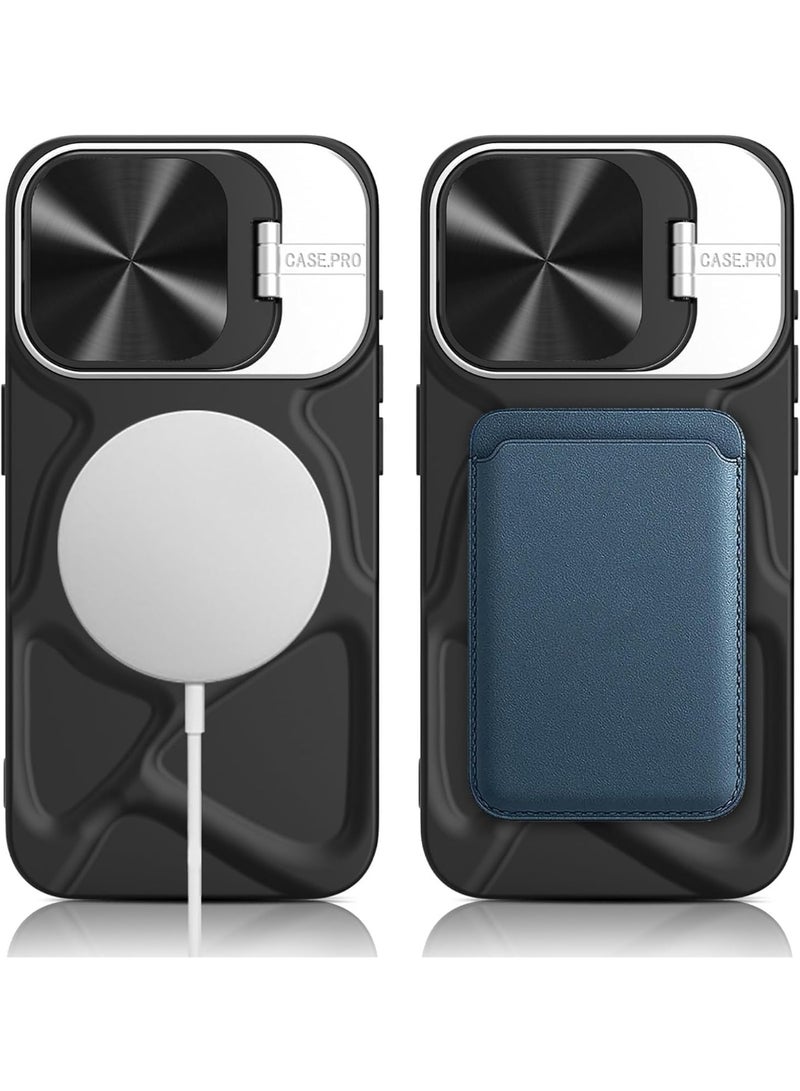 Case Compatible with IPhone 14 Pro Invisible Lens Protection Cover Military Grade Phone Case - Foldable Stand Function - Magnetic Wireless Charging Phone Case - Image 4