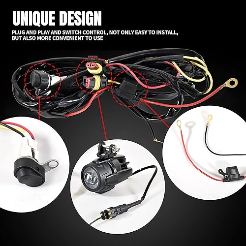 VEISUTOR مجموعة مصابيح الضباب LED من VEISUTOR لـ R 1250 GS 14-24، شريط ضوء LED مساعد للدراجات النارية مع حوامل لـ BMW R1250GS 2014-2024 ملحقات - Image 5