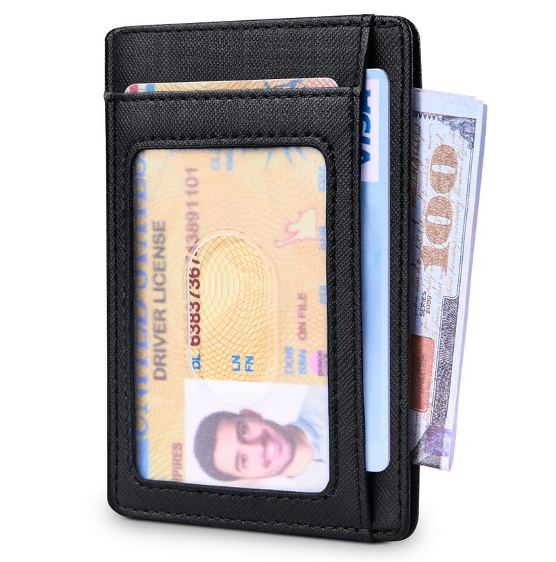 Travelambo Slim Wallet Front Pocket Minimalist Leather RFID Blocking Medium Size - Image 2