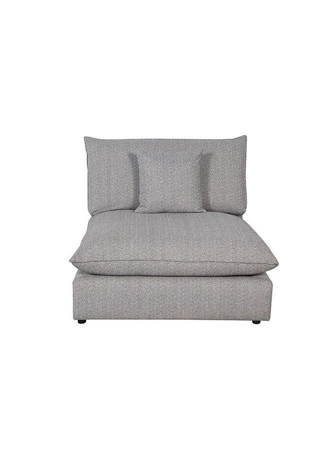 DANUBE HOME Napoleon Armless 1 Seater Fabric Modular Sofa Accent Chair Modern Design One Seat Sofas Comfortable Living Room Seating Furniture For Home L 103 x W 108 x H 91 cm Grey - Image 1