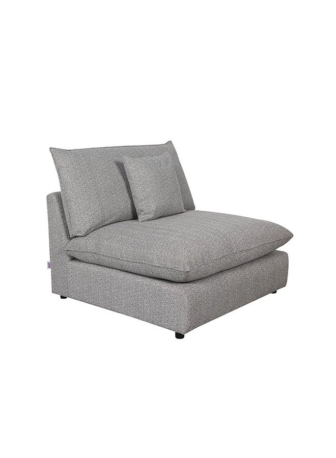DANUBE HOME Napoleon Armless 1 Seater Fabric Modular Sofa Accent Chair Modern Design One Seat Sofas Comfortable Living Room Seating Furniture For Home L 103 x W 108 x H 91 cm Grey - Image 2