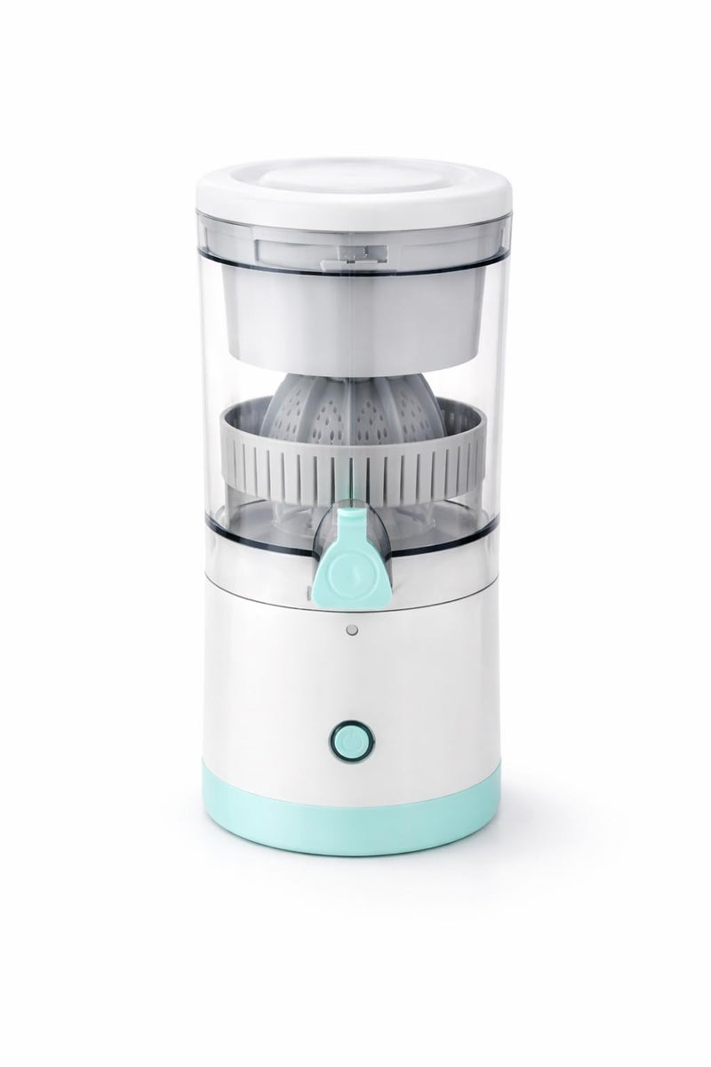 Electric Citrus Juicer, Portable USB Charging, Low Noise Operation, White and Mint Green - Image 1