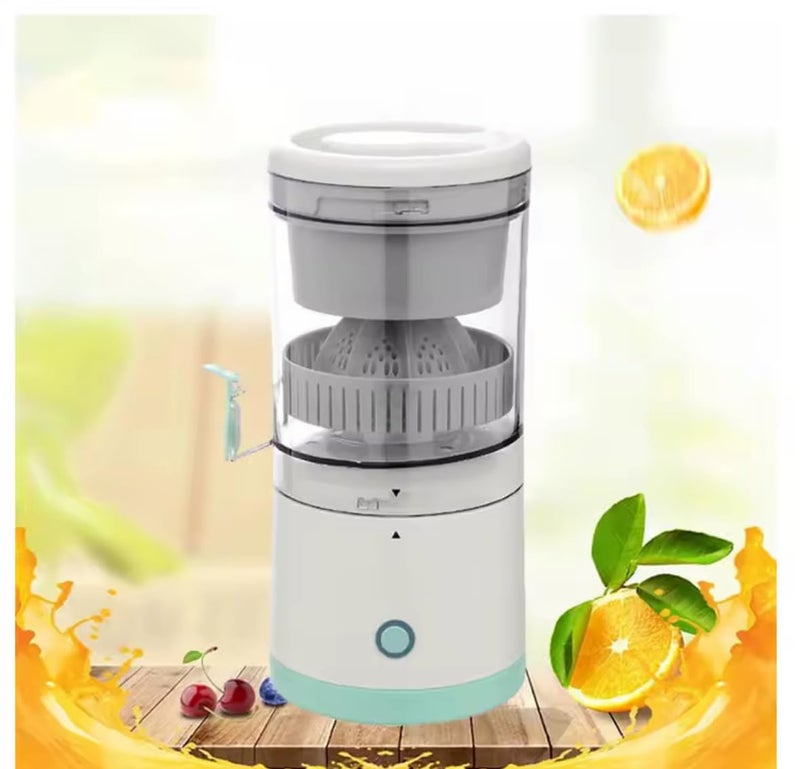Electric Citrus Juicer, Portable USB Charging, Low Noise Operation, White and Mint Green - Image 3