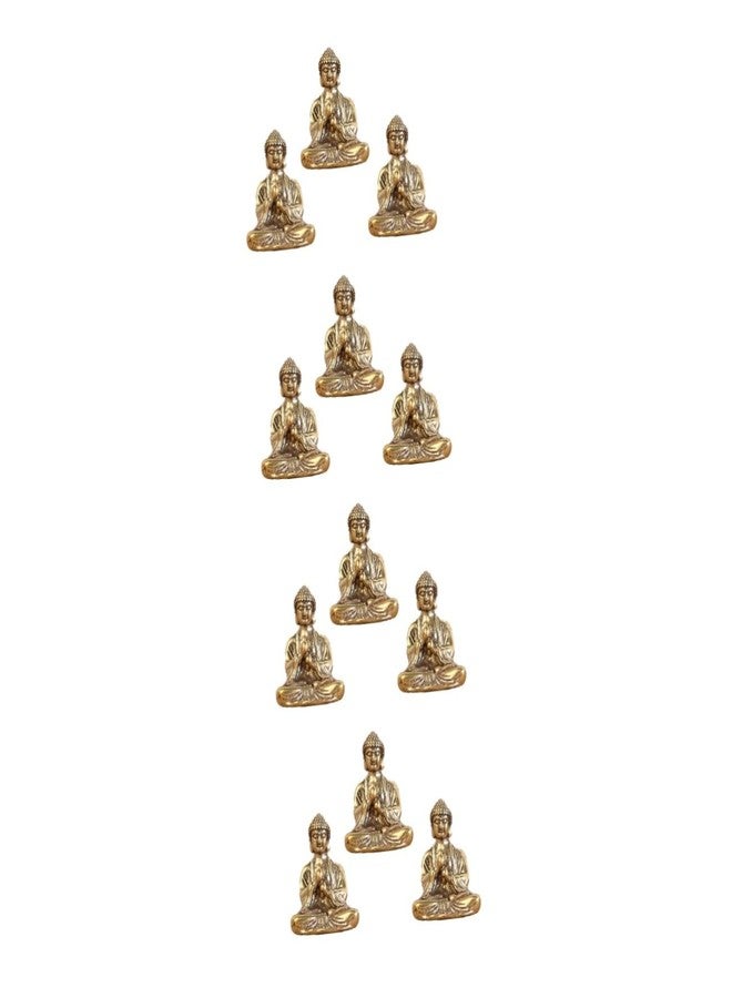 ARTIBETTER 12 Pcs Buddha Decorative Ornaments Mini Buddha Statue Desktop Decoration House Decorations for Home Mini Toy Feng Shui Meditation Statues Adornments Brass - Image 1