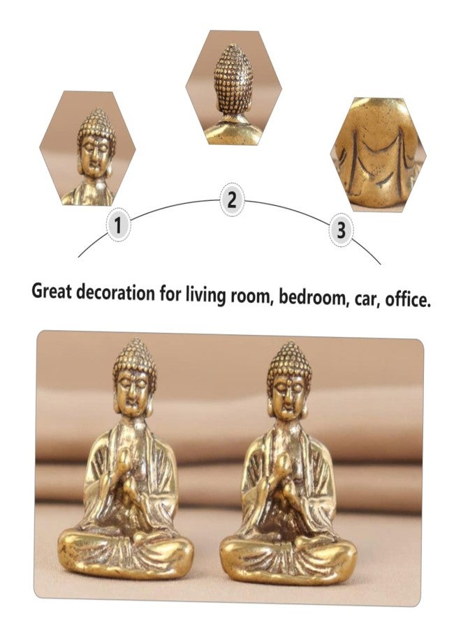 ARTIBETTER 12 Pcs Buddha Decorative Ornaments Mini Buddha Statue Desktop Decoration House Decorations for Home Mini Toy Feng Shui Meditation Statues Adornments Brass - Image 2